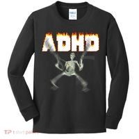 ADHD Skeleton Meme Kids Long Sleeve Shirt thumb 0