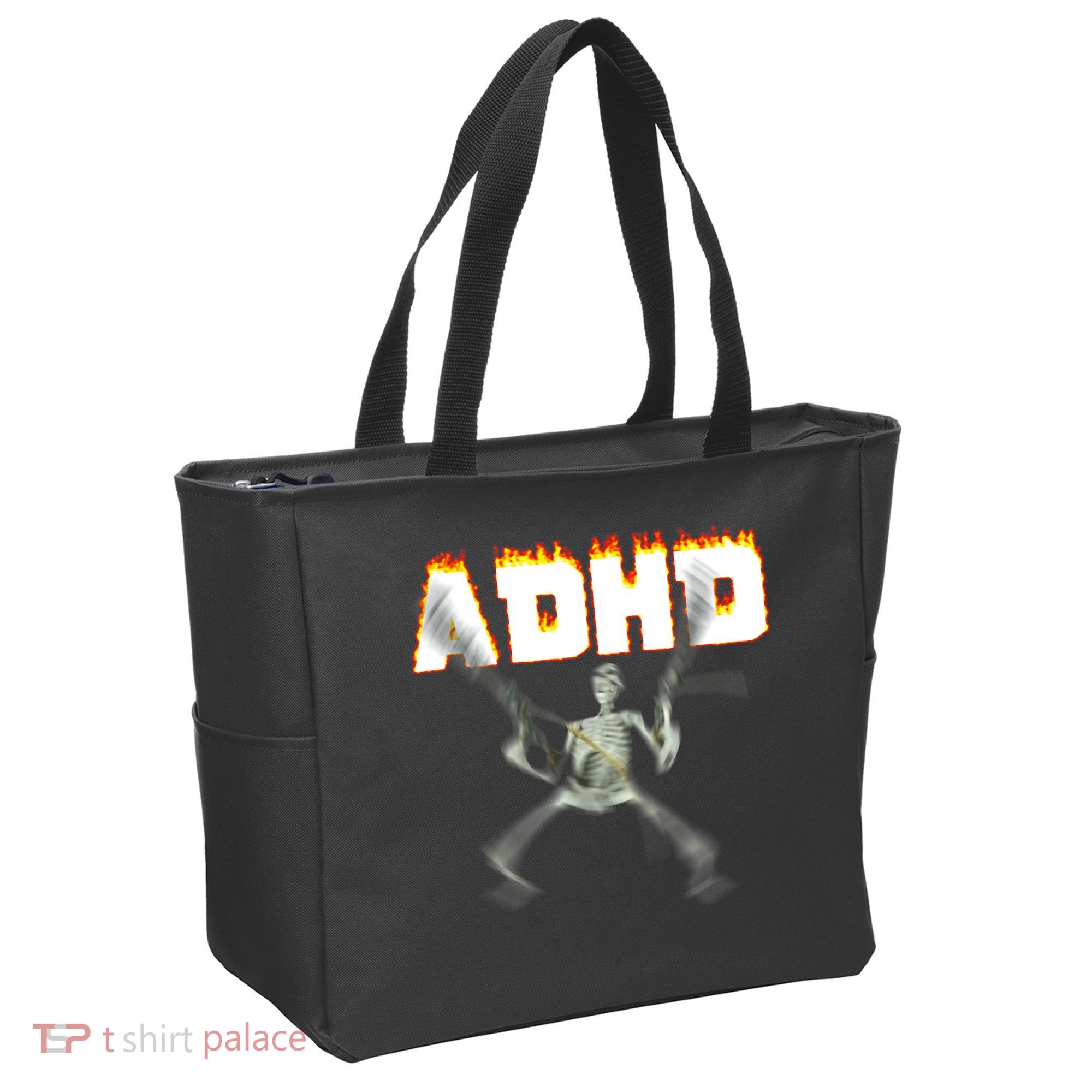 ADHD Skeleton Meme Tote Bag