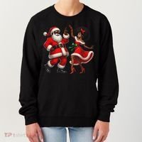 African Santa Mrs Claus Dancing African American Christmas Women's Sweatshirt thumb 0