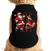 African Santa Mrs Claus Dancing African American Christmas Doggie Tank thumb 0