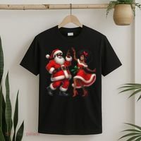 African Santa Mrs Claus Dancing African American Christmas T-Shirt thumb 2