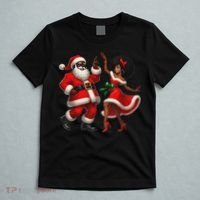 African Santa Mrs Claus Dancing African American Christmas T-Shirt thumb 5