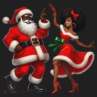 African Santa Mrs Claus Dancing African American Christmas Beanie thumb 2