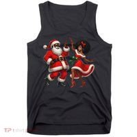 African Santa Mrs Claus Dancing African American Christmas Tank Top thumb 0