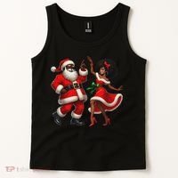 African Santa Mrs Claus Dancing African American Christmas Tank Top thumb 2