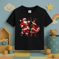 African Santa Mrs Claus Dancing African American Christmas Toddler T-Shirt thumb 3