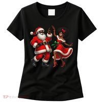African Santa Mrs Claus Dancing African American Christmas Women's T-Shirt thumb 0