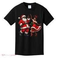 African Santa Mrs Claus Dancing African American Christmas Kids T-Shirt thumb 0