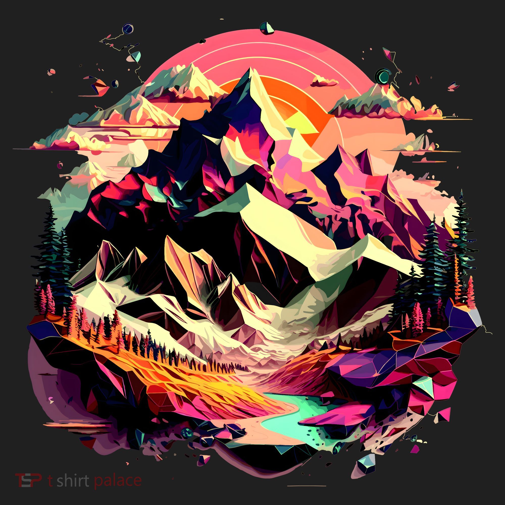 Abstract Swiss Mountains With Wild Nature Women's Sweatshirt