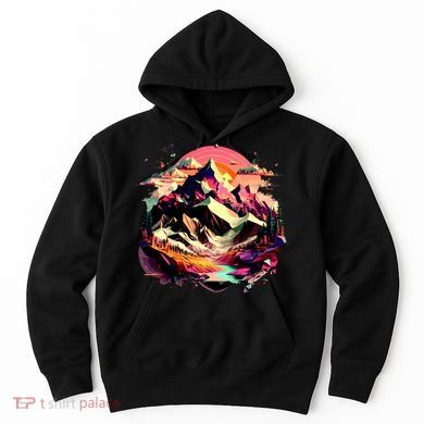 Abstract Swiss Mountains With Wild Nature Hoodie