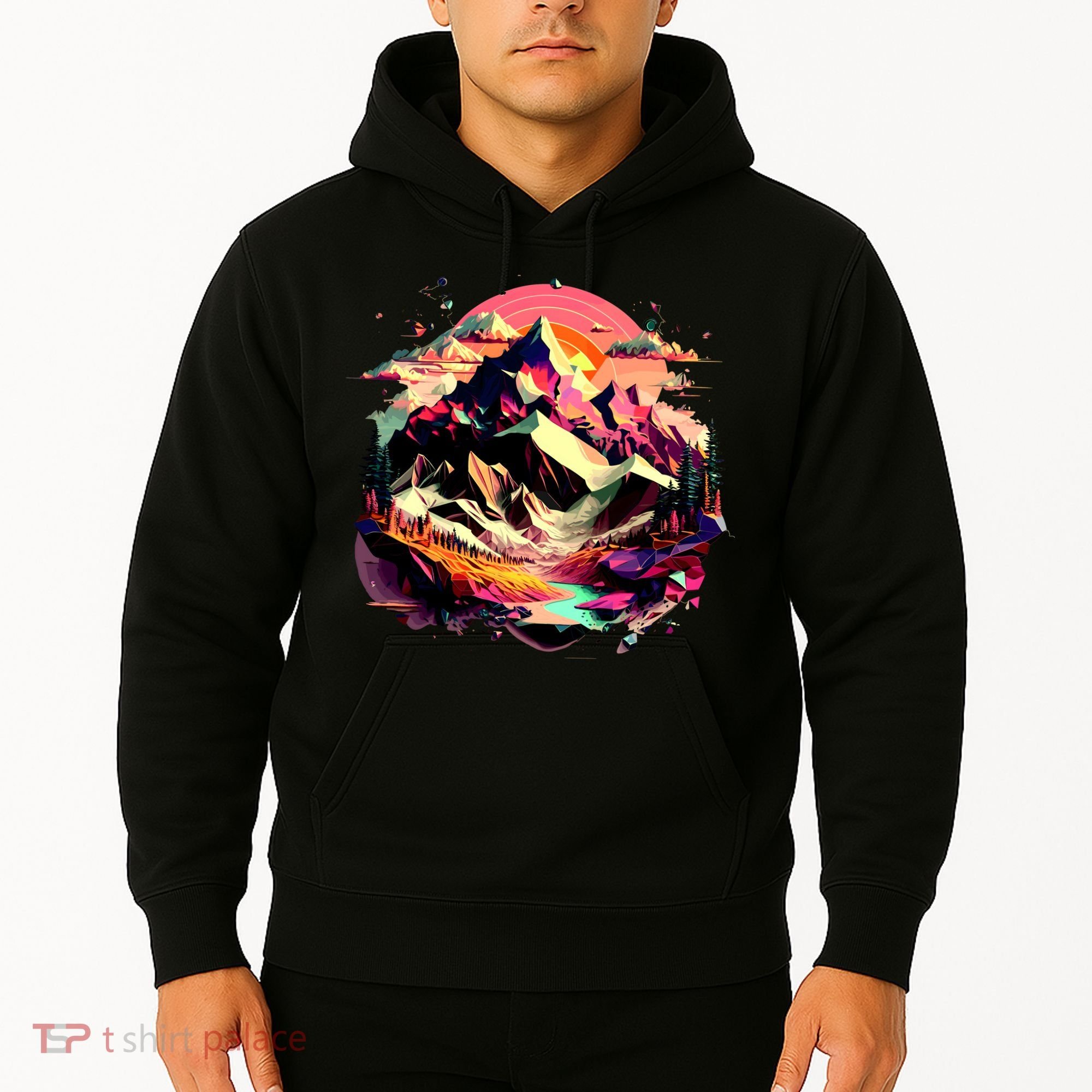 Abstract Swiss Mountains With Wild Nature Hoodie
