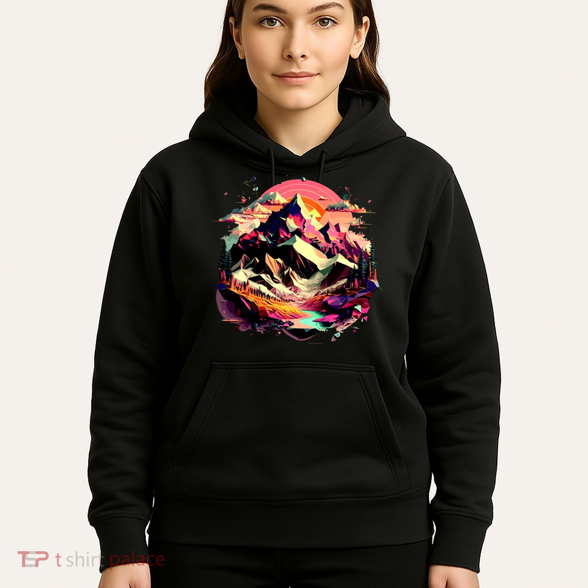 Abstract Swiss Mountains With Wild Nature Hoodie