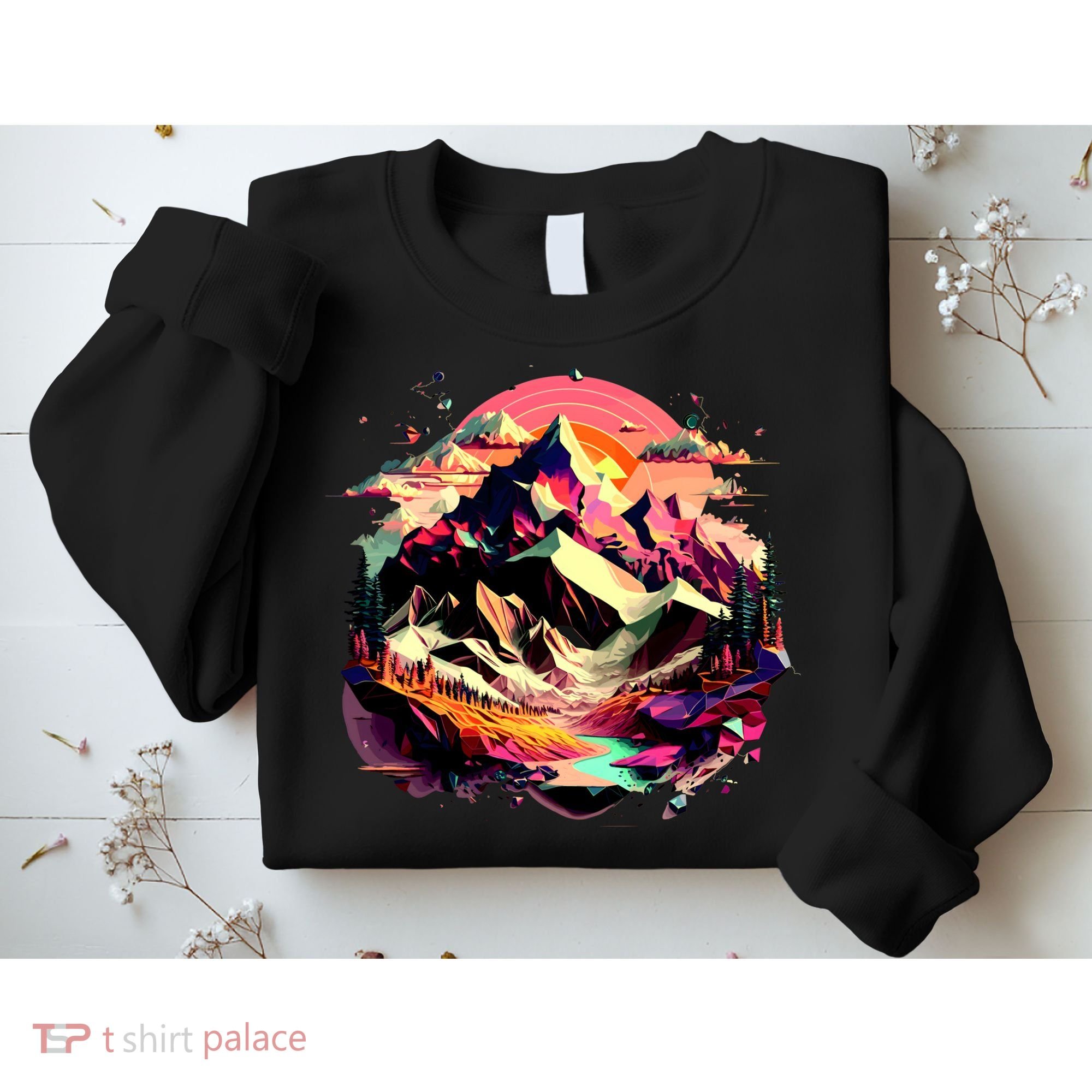 Abstract Swiss Mountains With Wild Nature Sweatshirt