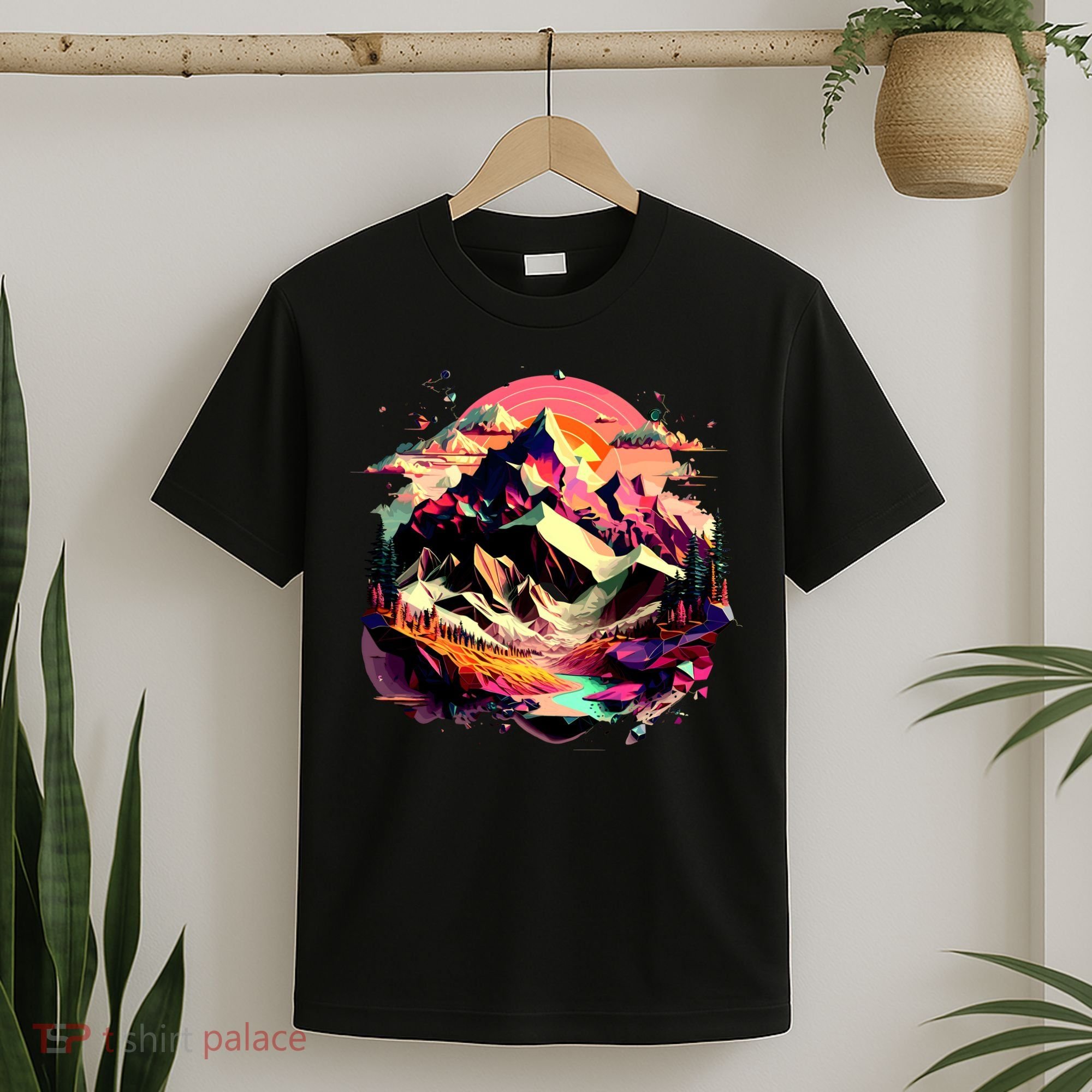 Abstract Swiss Mountains With Wild Nature T-Shirt