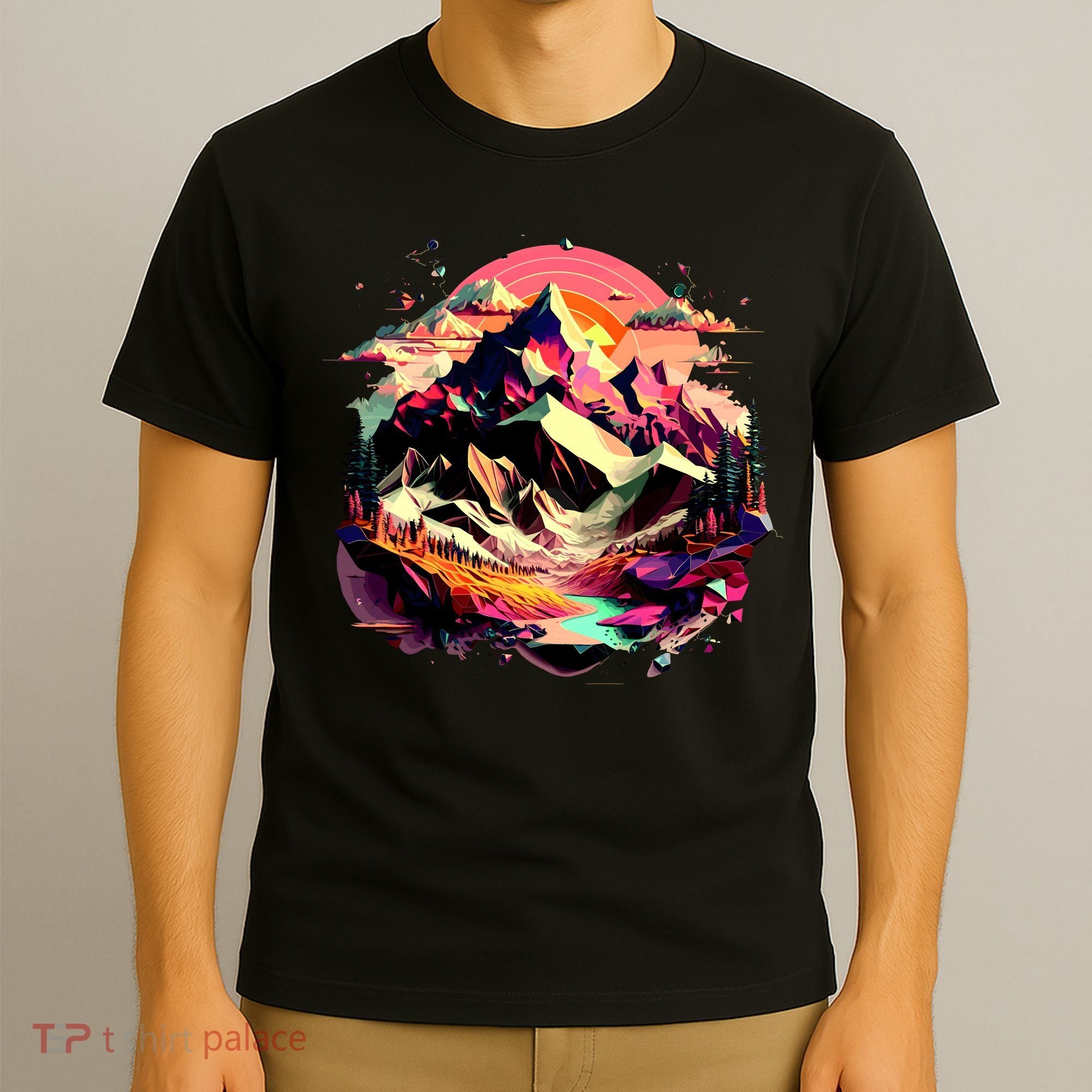 Abstract Swiss Mountains With Wild Nature T-Shirt