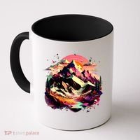 Abstract Swiss Mountains With Wild Nature Coffee Mug thumb 0