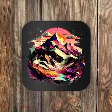Abstract Swiss Mountains With Wild Nature Coaster
