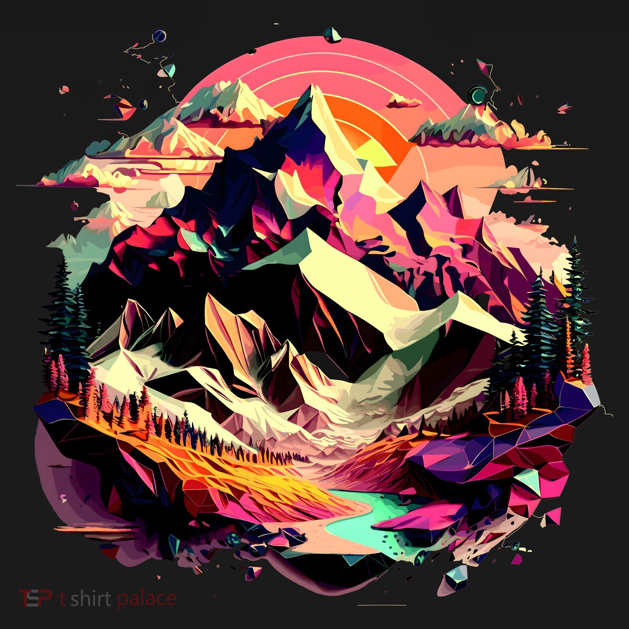 Abstract Swiss Mountains With Wild Nature Pajama Set