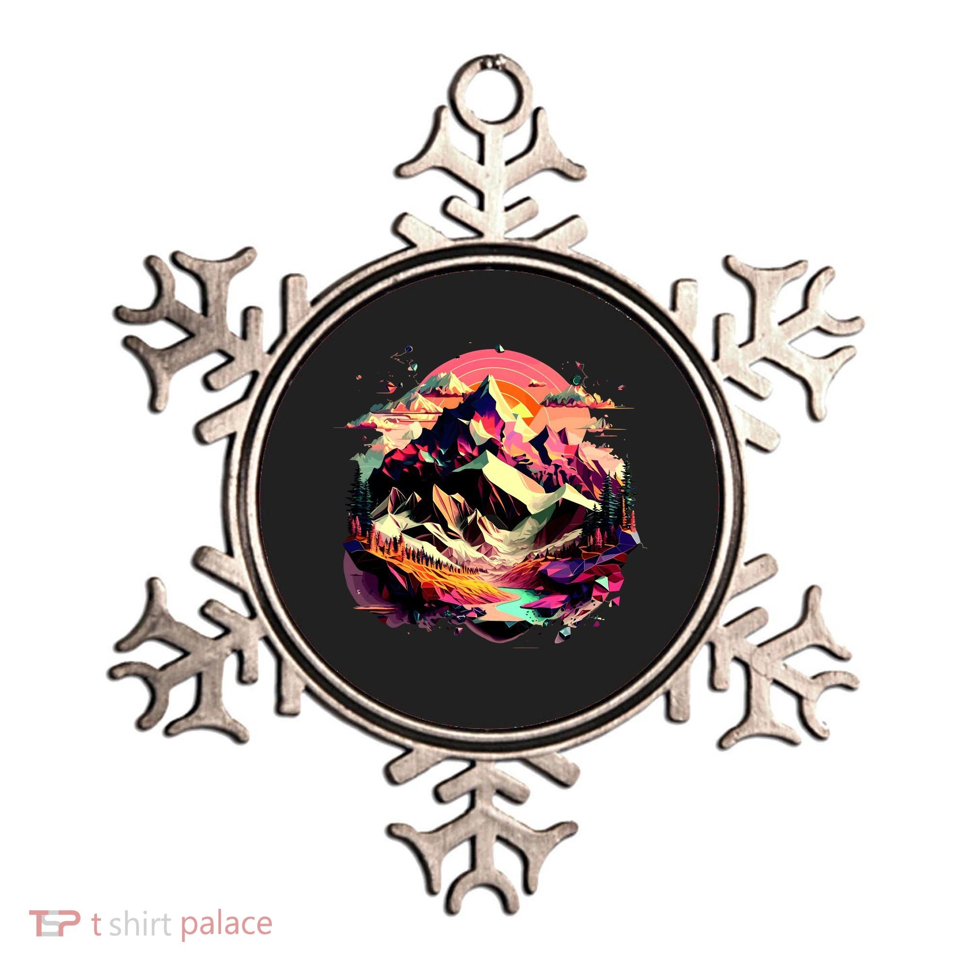 Abstract Swiss Mountains With Wild Nature Ornament