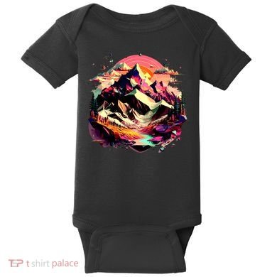 Abstract Swiss Mountains With Wild Nature Baby Bodysuit