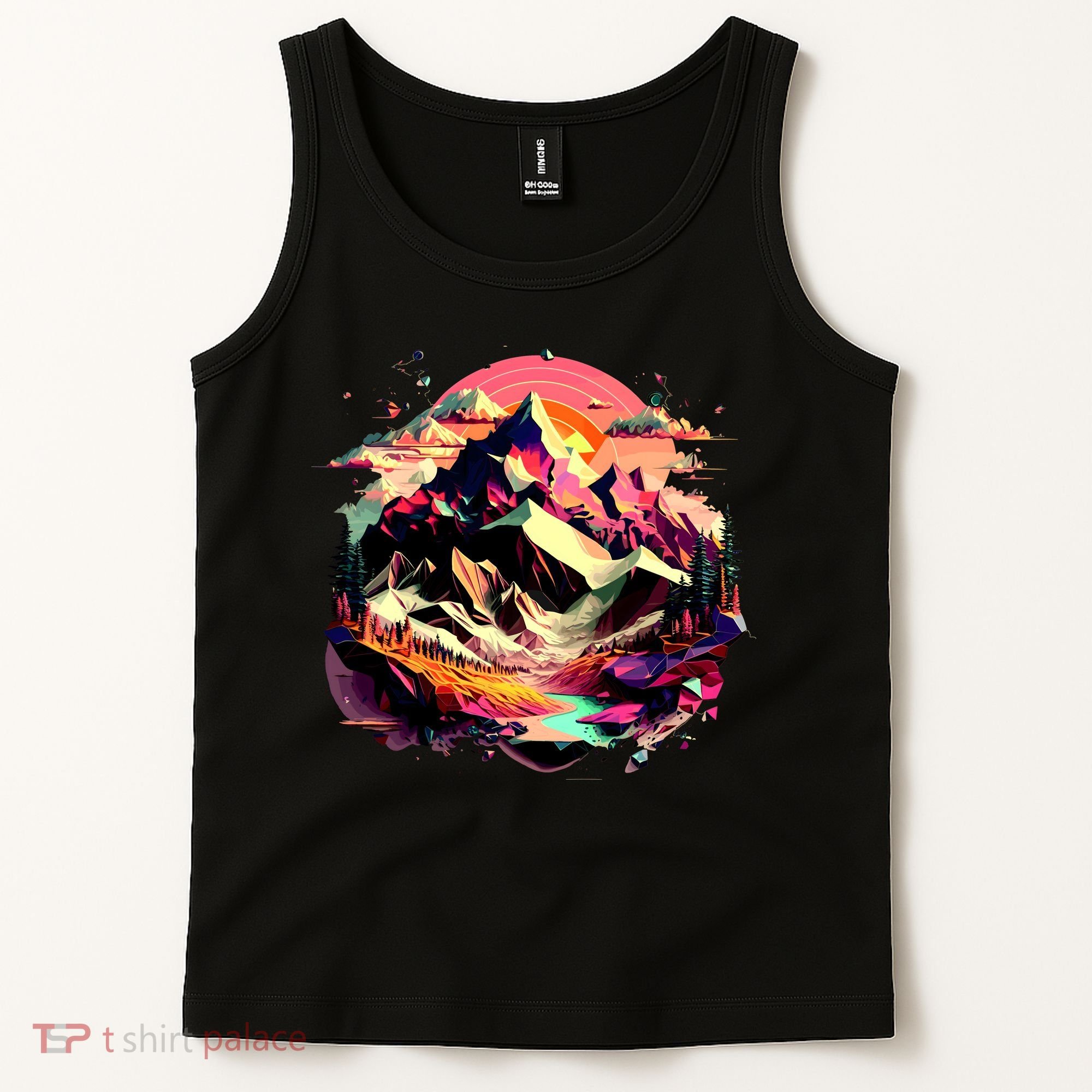 Abstract Swiss Mountains With Wild Nature Tank Top