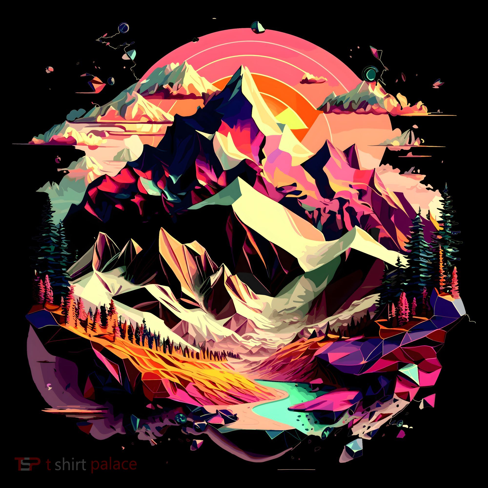Abstract Swiss Mountains With Wild Nature Tank Top