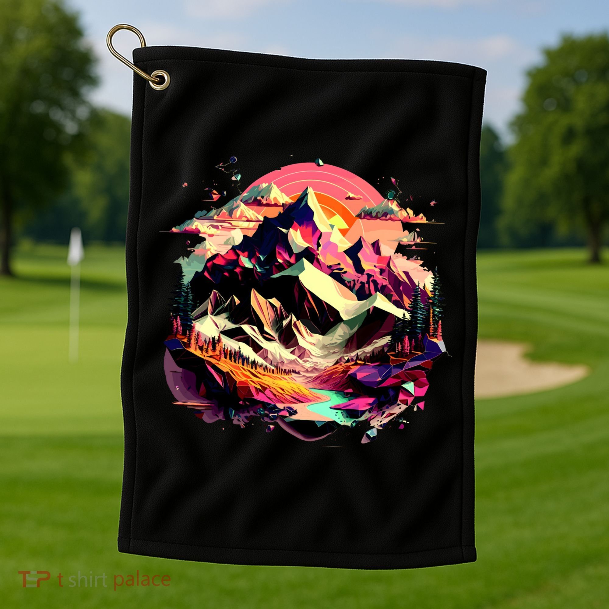 Abstract Swiss Mountains With Wild Nature Golf Towel