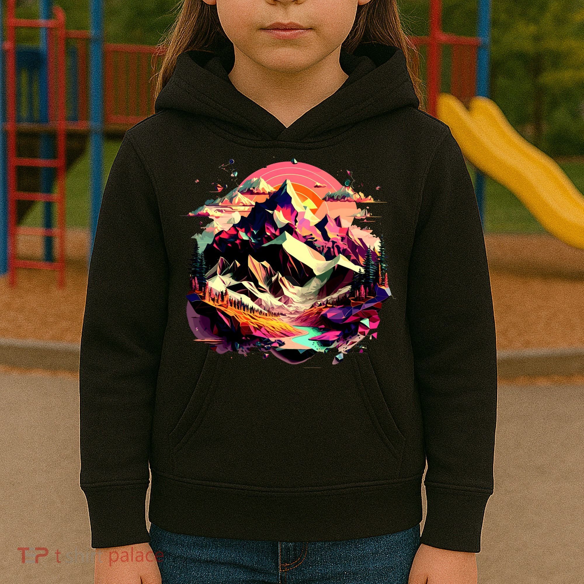 Abstract Swiss Mountains With Wild Nature Kids Hoodie