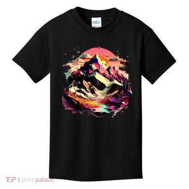 Abstract Swiss Mountains With Wild Nature Kids T-Shirt