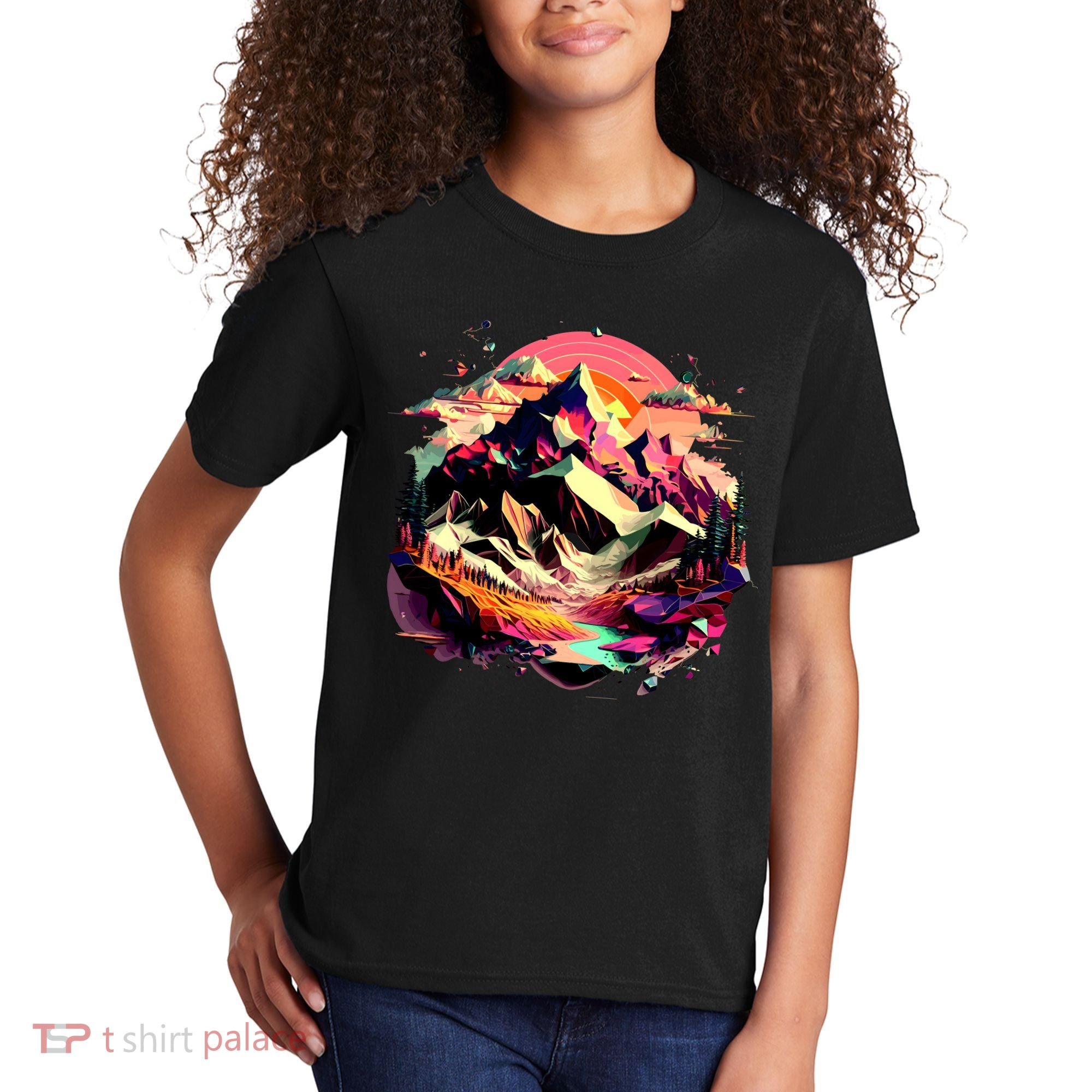 Abstract Swiss Mountains With Wild Nature Kids T-Shirt
