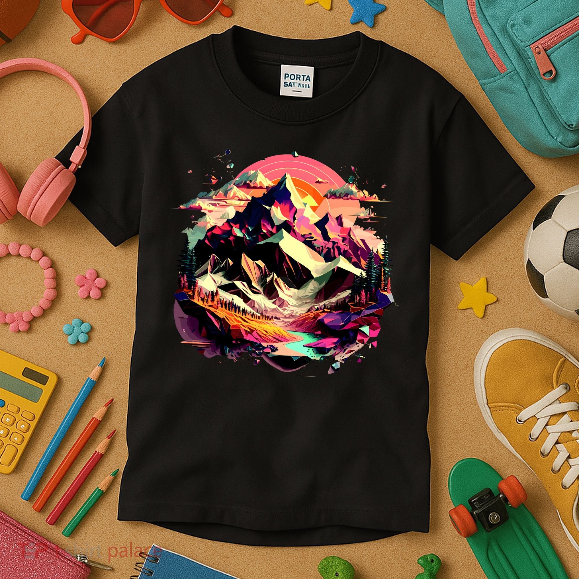 Abstract Swiss Mountains With Wild Nature Kids T-Shirt