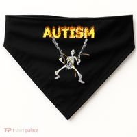 Autism Skeleton Meme Funny Gift USA-Made Doggie Bandana thumb 0