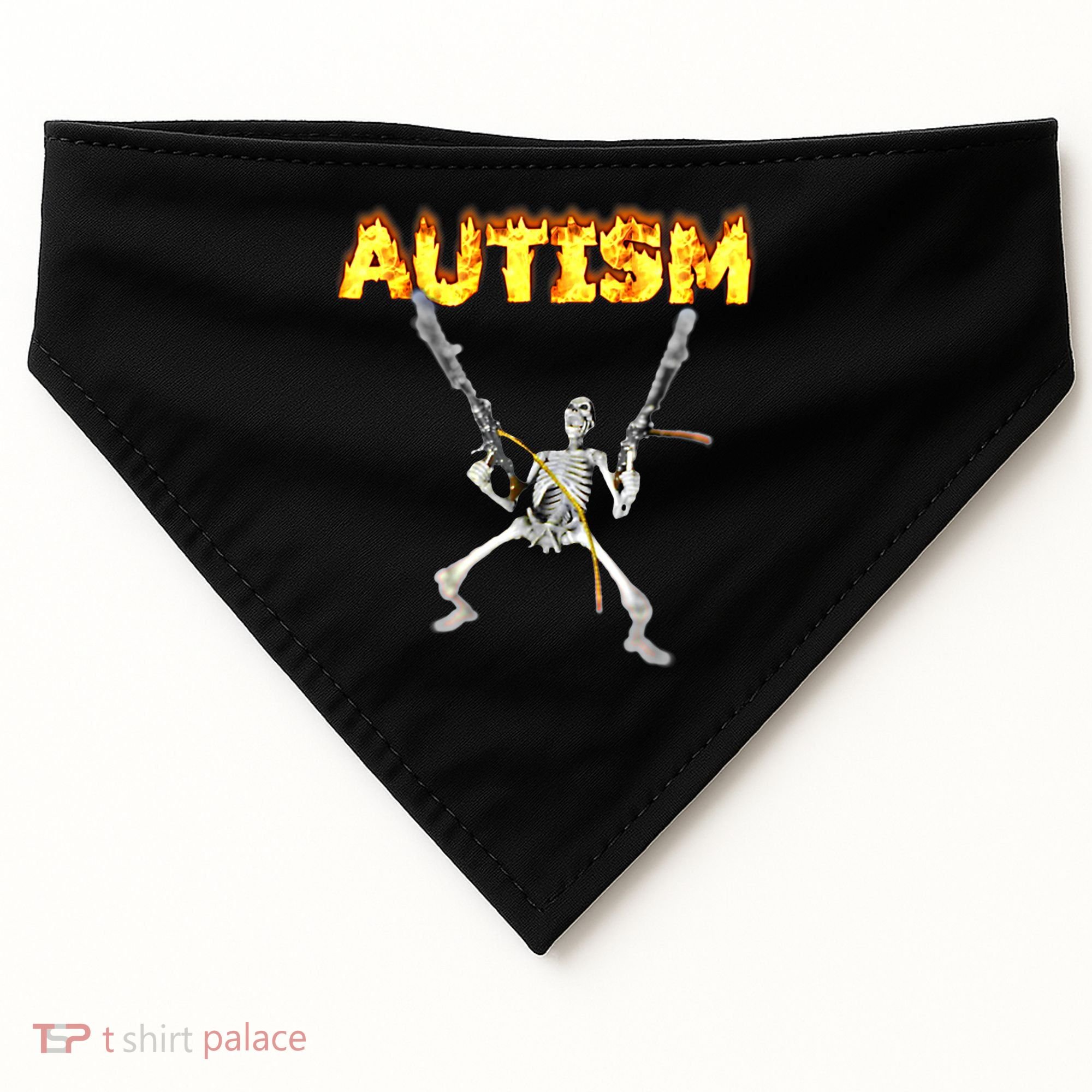 Autism Skeleton Meme Funny Gift USA-Made Doggie Bandana