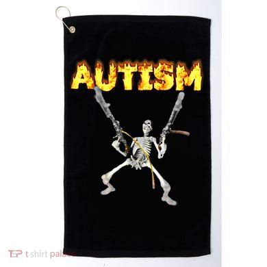 Autism Skeleton Meme Funny Gift Golf Towel