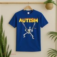 Autism Skeleton Meme Funny Gift T-Shirt thumb 2