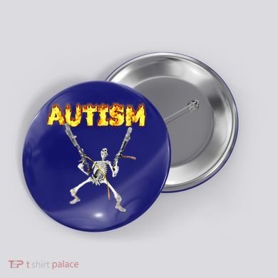 Autism Skeleton Meme Funny Gift Button