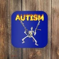 Autism Skeleton Meme Funny Gift Coaster thumb 0