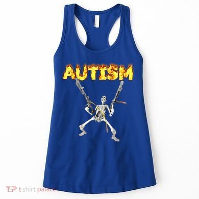Autism Skeleton Meme Funny Gift Women's Tank Top