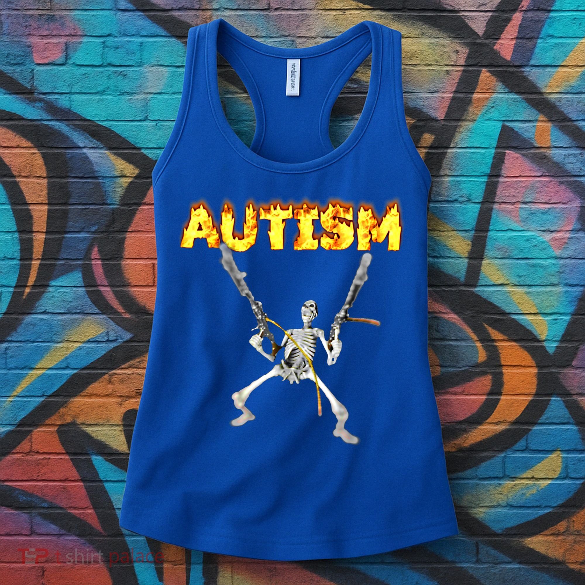 Autism Skeleton Meme Funny Gift Women's Tank Top