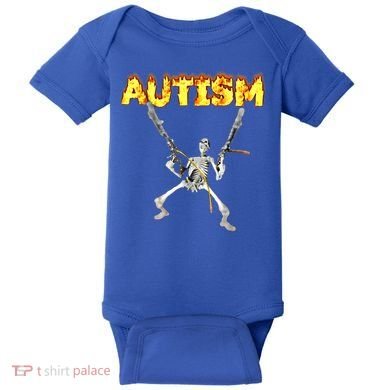 Autism Skeleton Meme Funny Gift Baby Bodysuit