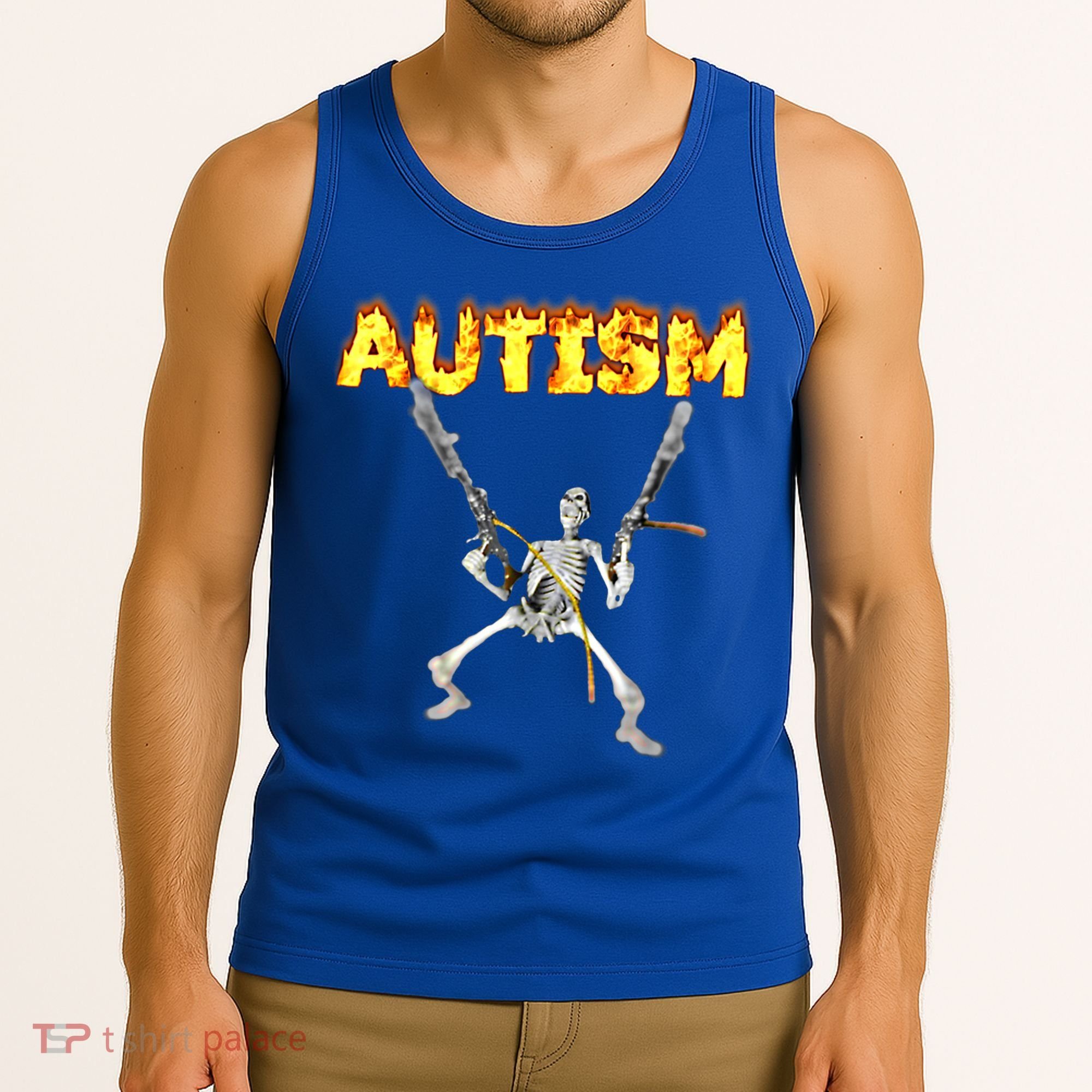 Autism Skeleton Meme Funny Gift Tank Top