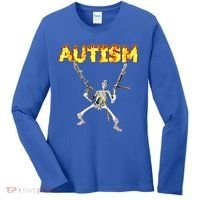 Autism Skeleton Meme Funny Gift Women's Long Sleeve Shirt thumb 0