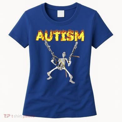 Autism Skeleton Meme Funny Gift Women's T-Shirt