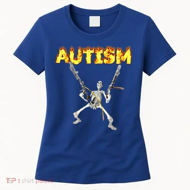 Autism Skeleton Meme Funny Gift Women's T-Shirt