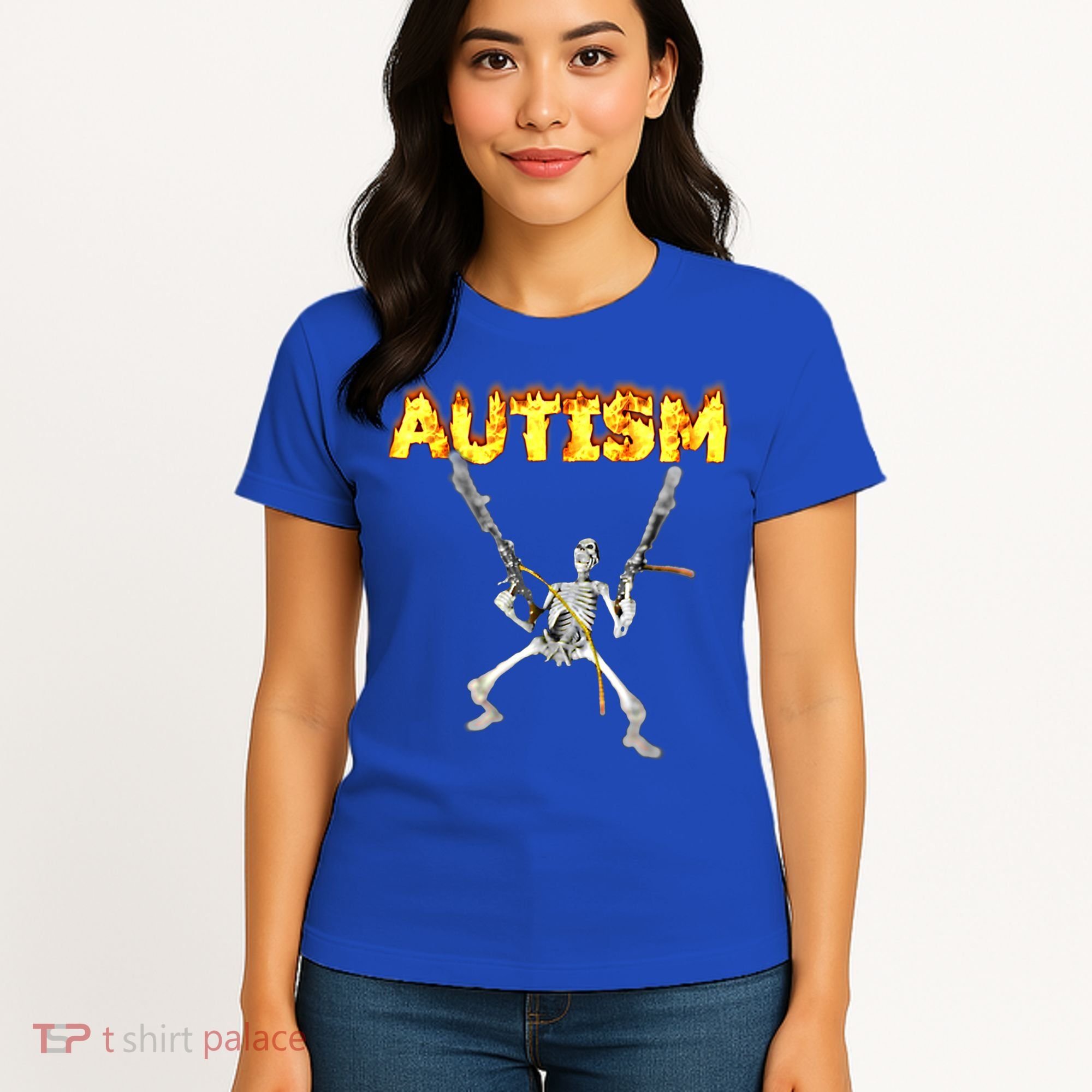 Autism Skeleton Meme Funny Gift Women's T-Shirt