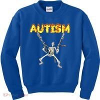 Autism Skeleton Meme Funny Gift Kids Sweatshirt thumb 0