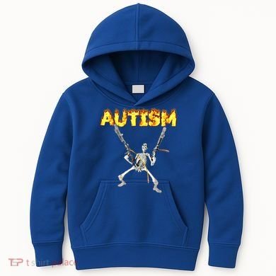 Autism Skeleton Meme Funny Gift Kids Hoodie