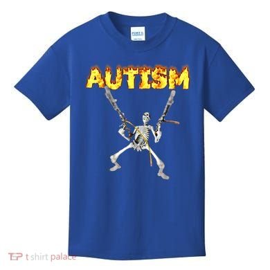 Autism Skeleton Meme Funny Gift Kids T-Shirt