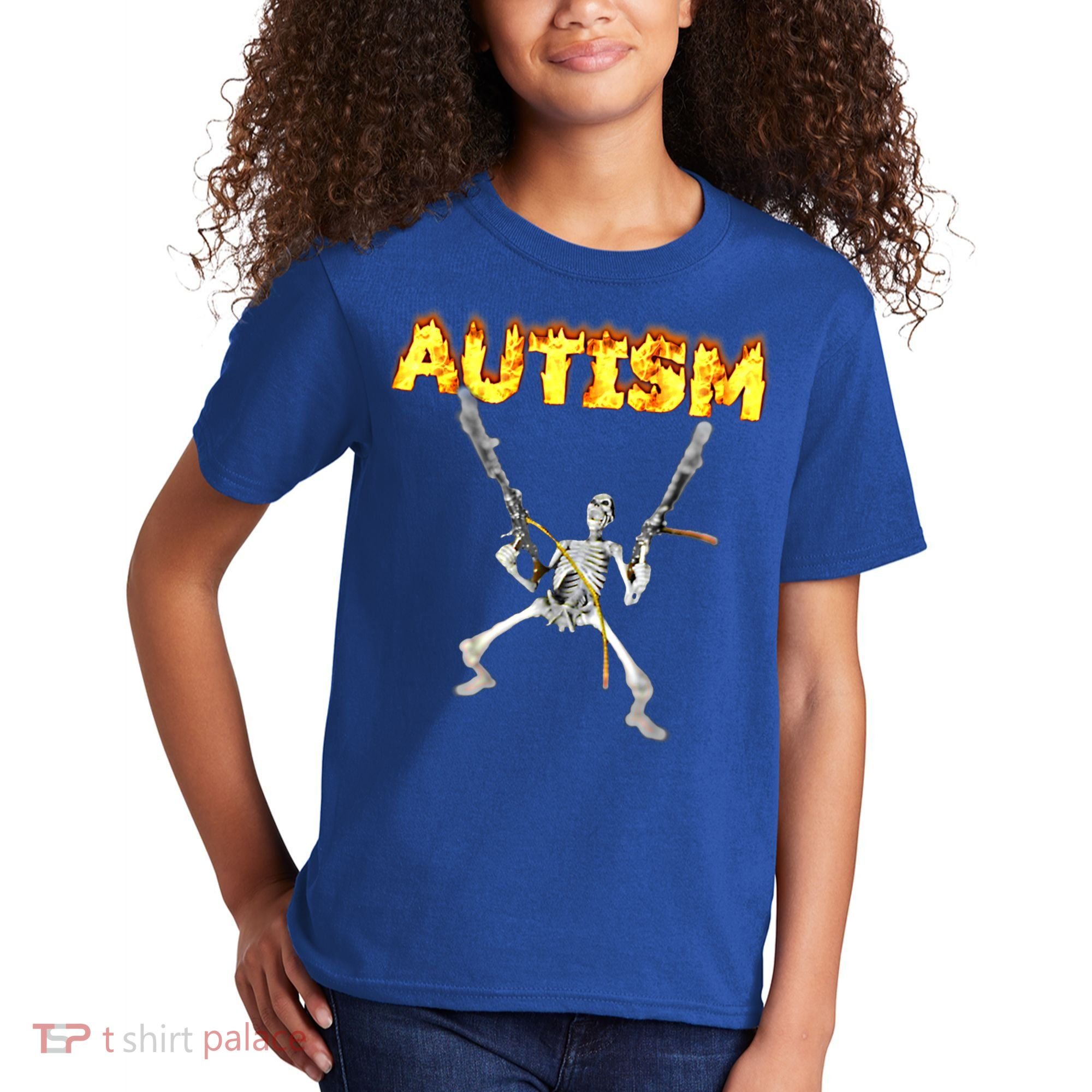 Autism Skeleton Meme Funny Gift Kids T-Shirt