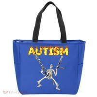 Autism Skeleton Meme Funny Gift Tote Bag thumb 0